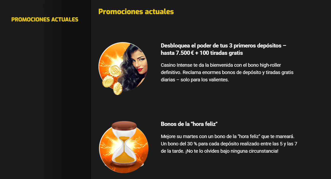Promociones de Casino Intense